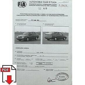 Fiche d'homologation FIA 1993 Alfa Romeo 155 V6 PDF à télécharger